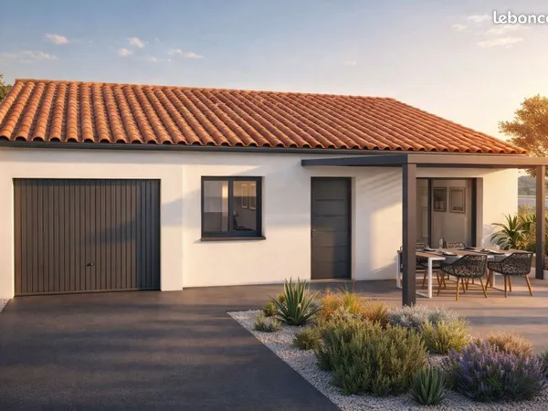 Maison neuve 3 chambres à Olonzac (34210) sur terrain viabilisé de 400 m² avec garage et proche écol