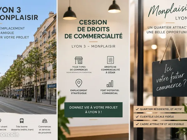 Droit de commercialité à céder - 49 m² pour compensation Air bnb Lyon 3