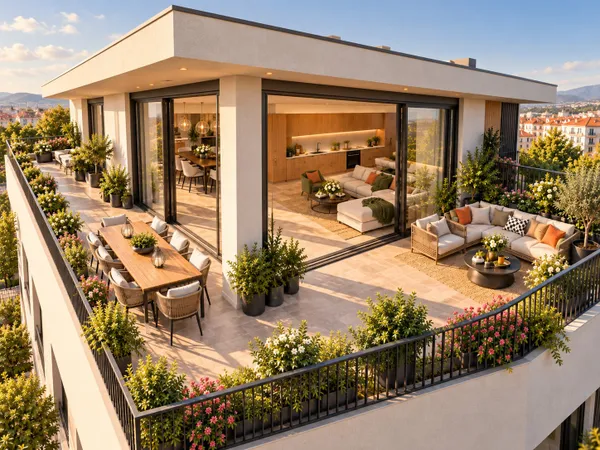 OPPORTUNITÉ suite RETOUR à la VENTE ! Neuf et LIVRÉ, DERNIER ÉTAGE avec 35 M2 de TERRASSE ! à 300 mè
