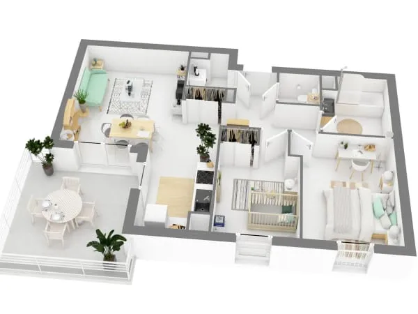 Appartement 3 pièces 66 m²