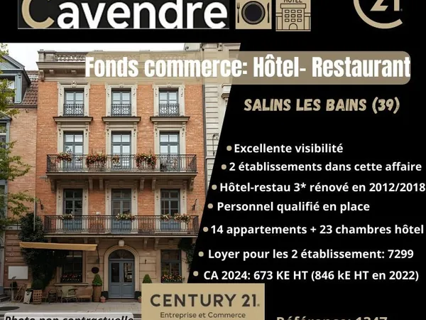 Hôtel, restaurant 1 m² SALINS LES BAINS