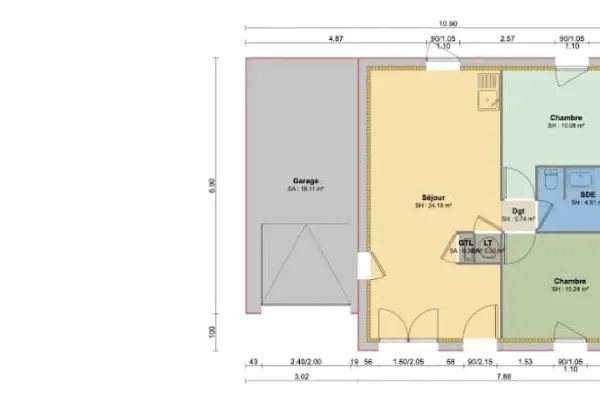 Maison neuve 3 pièces 50 m²