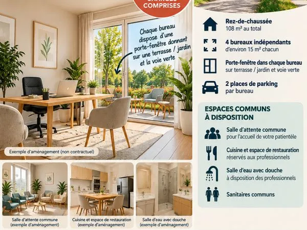 Bureaux professions libérales - 15 m² - 290 CC