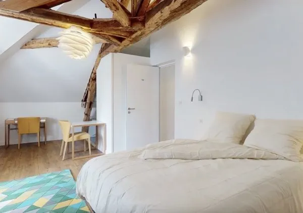 Loue studio meublé 21m² Nantes coliving avec espaces partagés et services haut de gamme