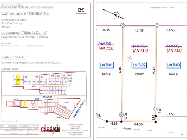 Terrain 593 m² TOMBLAINE