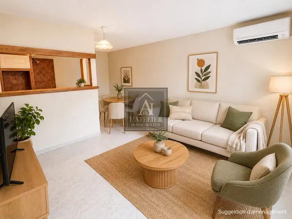 Appartement de type 2 avec terraase, place de stationnement