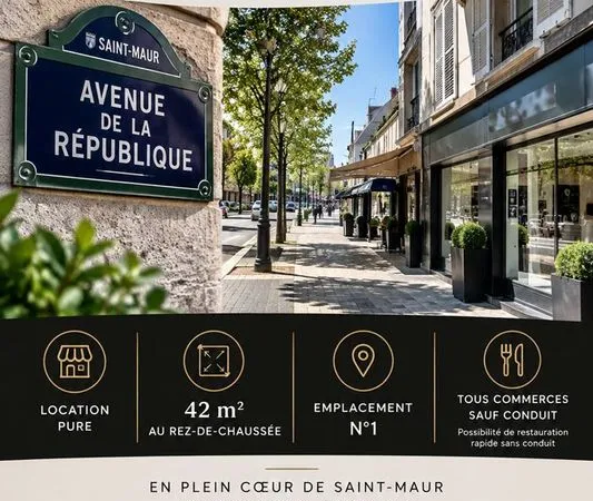 Local 42 m² ST MAUR DES FOSSES