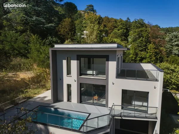 Seyssinet-pariset - maison contemporaine 130 m² - piscine - vue panoramique