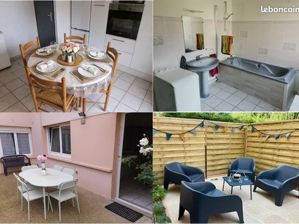 Dole Gd 3 pièces meublée cuisine chambre salle + patio et terrasse et parking devant la location dan