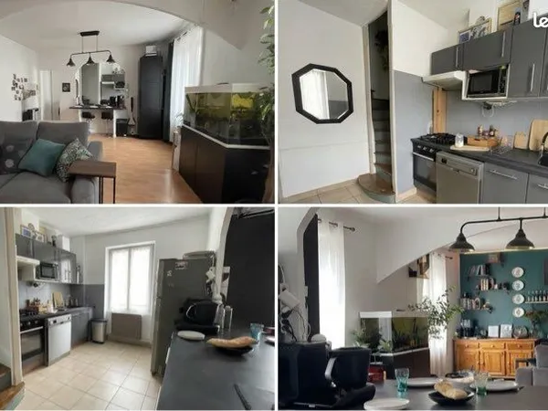 Maison de ville en Triplex composée d'1 apptT3 + local commercial de 12,5m2 en RDC
