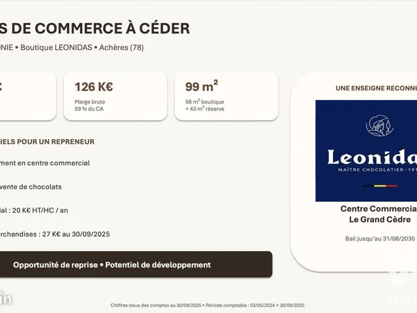 Local commercial 99 m² Achères