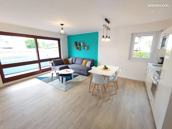 Location Cluses T2 43m2 rénové et meublé avec balcon