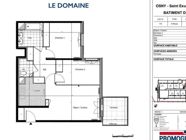 Appartement 3 pièces 64 m²