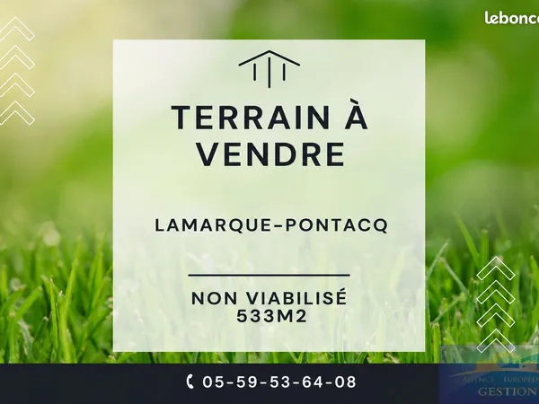 Terrain 533 m² Lamarque-Pontacq