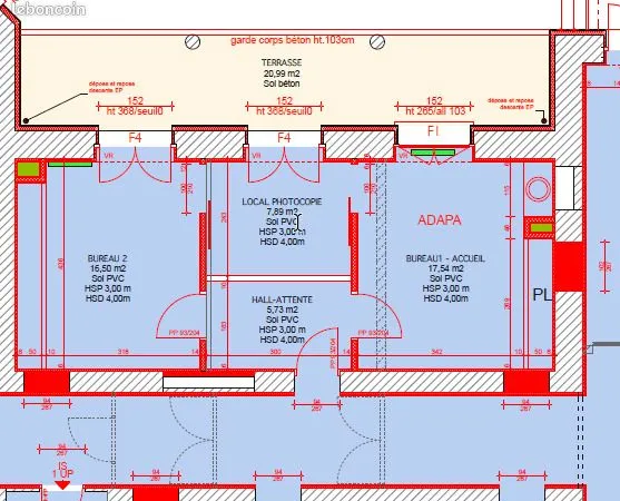 Bureau 47 m²