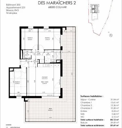 Appartement 4 pièces 84 m²