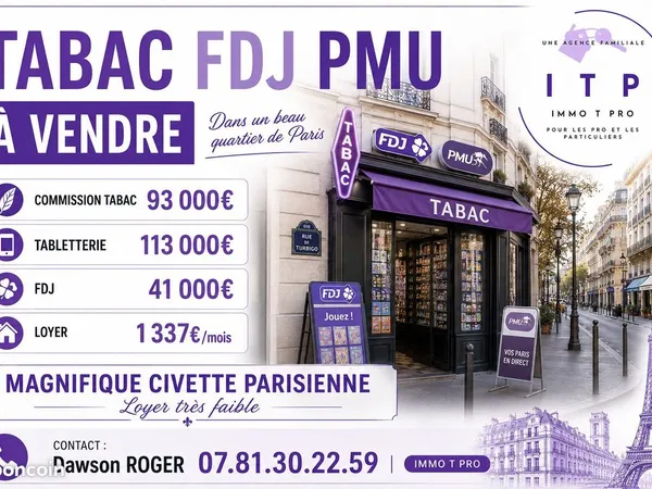Fonds de commerce 70 m² Paris