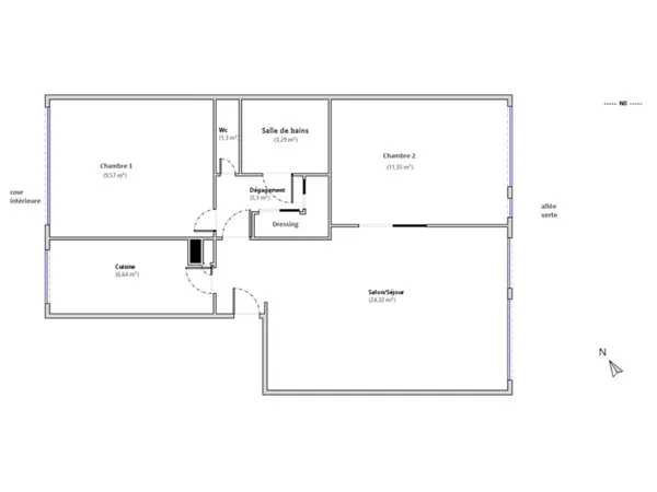 Appartement 61 m²