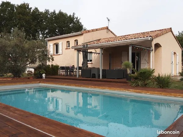 Maison T5 140 m² - Vue Pyrénées, piscine, terrain 1590 m² - Préserville