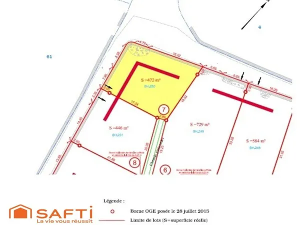 Terrain de 472 m² viabilisée (lot 7) - Le Puy