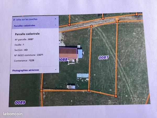Terrain constructible 23200 saint marc a frongier