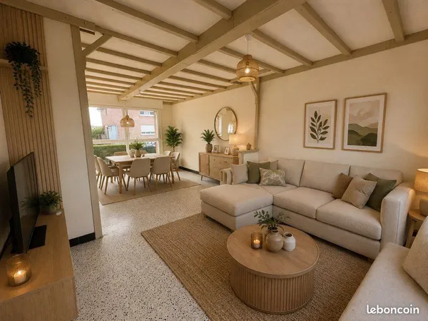 Maison 90 m² - 3 chambres - Garage, sous-sol complet et jardin