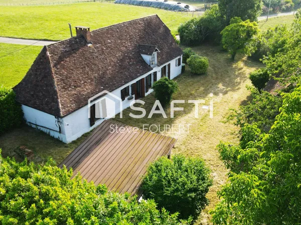 Périgourdine de 80m2 avec sa grange, sur 2554 m2