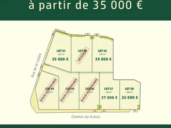 Terrain 500 m²