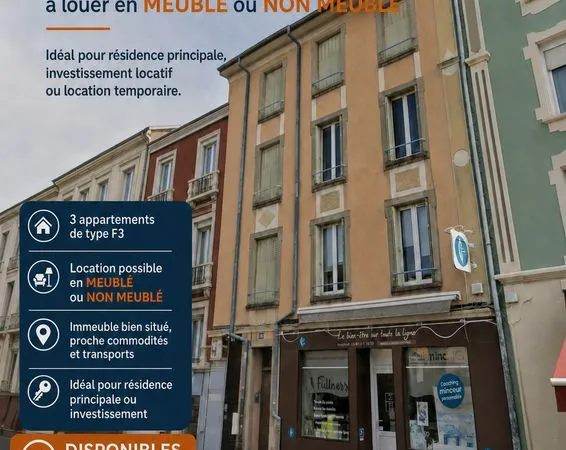 À louer - Bel appartement F3 rénové à Belfort - Avenue Jean Jaurès