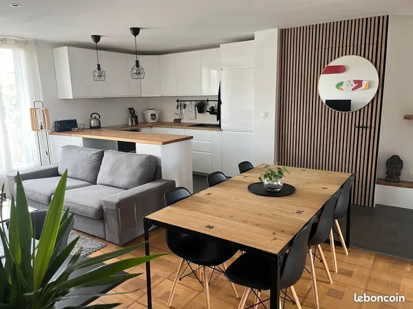 T3 meublé rénové 67 m² · 2 ch · garage · tram T1 · tout compris
