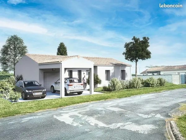 BERNEUIL (17460) - Maison NEUVE novembre 2026 - 88m² - 3 ch - Garage 21m² + Préau - Terrain 700m² cl