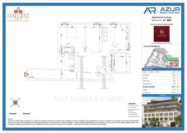 Appartement 3 pièces 76 m²