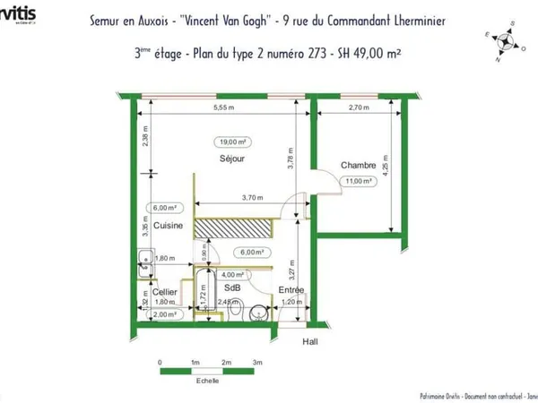 À louer - Appartement T2 à Semur-en-Auxois