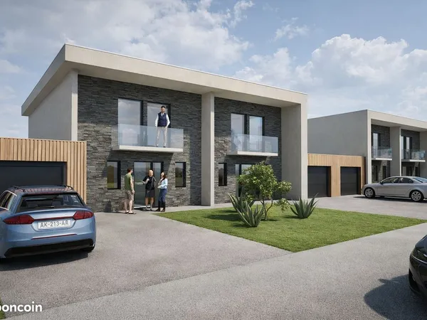 Maison contemporaine, 149 m², 3 chambres, jardin 300 m², grand garage, terrasse avec jacuzzi