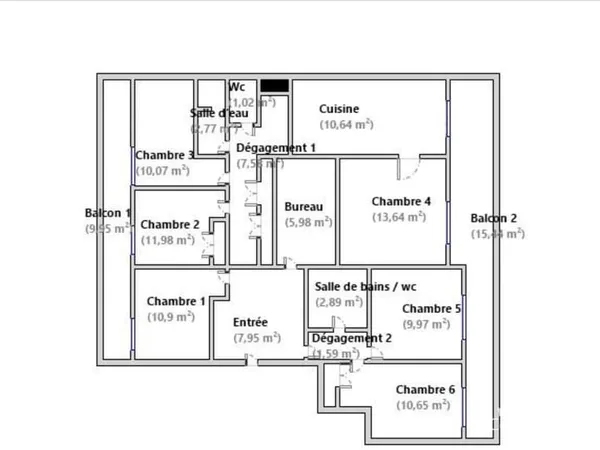 Montpellier Mosson | F6 rare à la vente 107,63 m2 106
