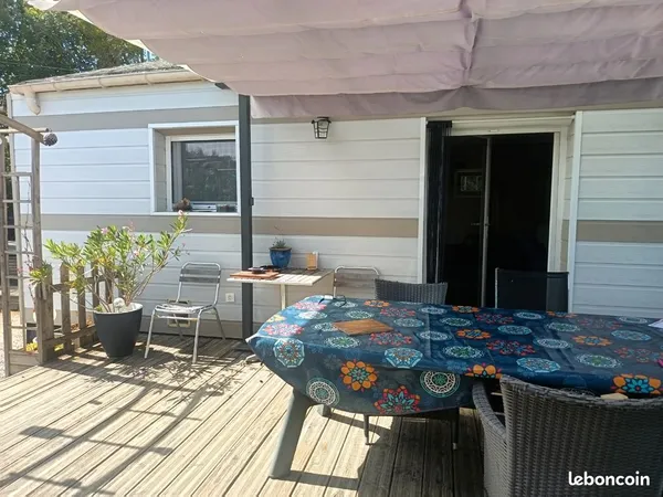 Maison 34m2 et mobil-home 22m2 sur terrain privé de 326m2
