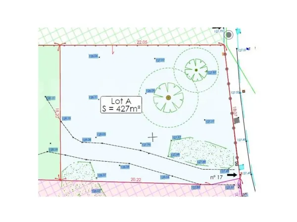 Terrain en individuel 427 m²