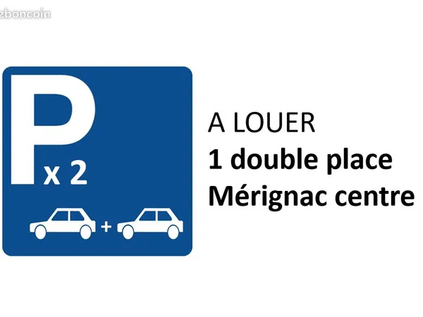 Garage / parking double-place (premier sous-sol) à Merignac centre pour voiture ou camionnette