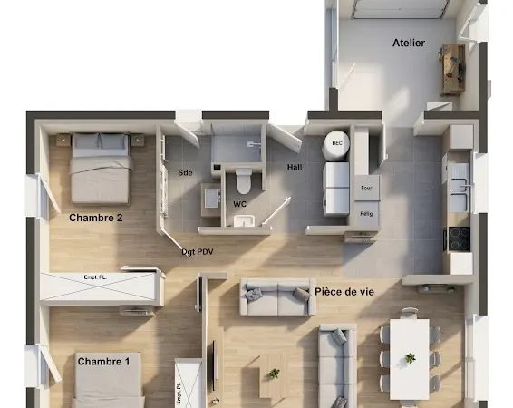 Maison neuve 3 pièces 73 m²