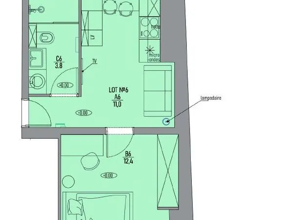 Appartement 2 pièces 27 m²