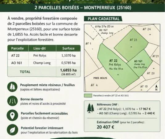 2 parcelles boisées