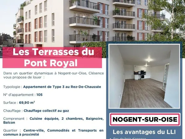 Appartement 3 pièces 70 m²