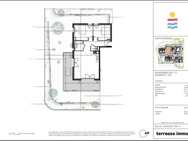 Appartement 3 pièces 66 m²
