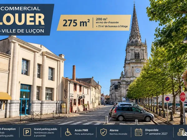 LOCAL COMMERCIAL À LOUER - 275 m² - CENTRE-VILLE DE LUÇON