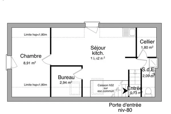 Appartement 2 pièces 32 m²