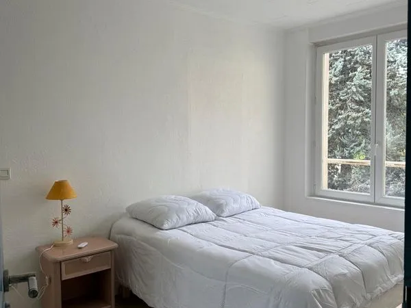T2 meublé 42m2 1er étage cave cour privative avec une place privative