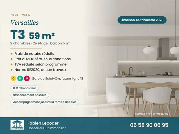 Appartement 3 pièces 59 m²