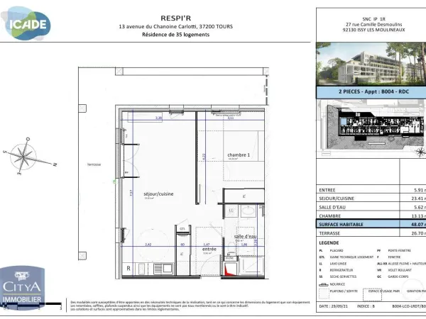 Appartement 2 pièces 48 m²