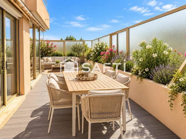 LE CANNET - CORNICHE DU PARADIS | 2 PIÈCES AVEC TERRASSE DE 33 M², PISCINE ET GARAGE