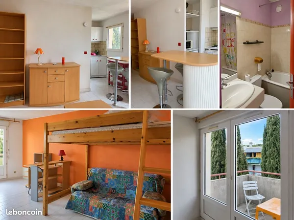 À louer - Studio lumineux de 26 m² avec balcon et garage - Idéal étudiant
